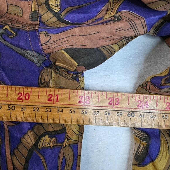 Whistles Silk Blouse Equestrian Medium Button-Up Vintage Deadstock 1980s Retro - Picture 8 of 10